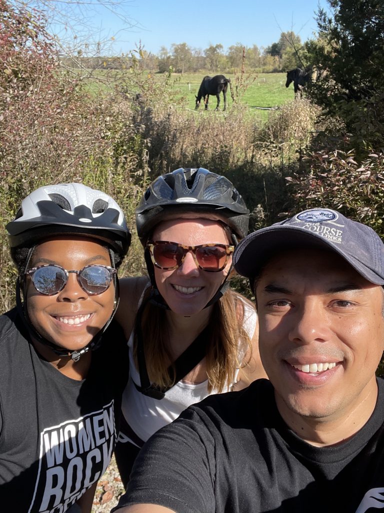 Siren team members on a bike ride